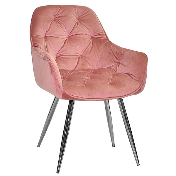 Стілець Onder Mebli CHIC CH Рожевий-срібло PH-603 Оксамит-0