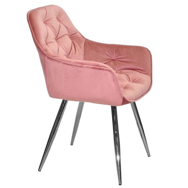 Стілець Onder Mebli CHIC CH Рожевий-срібло PH-603 Оксамит-3