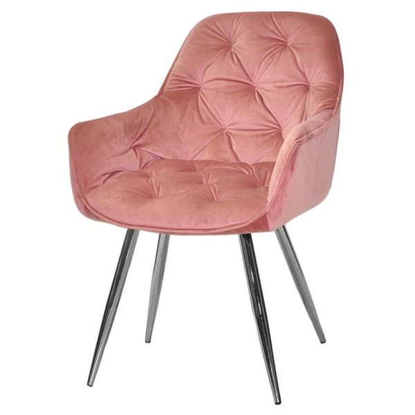 Стілець Onder Mebli CHIC CH Рожевий-срібло PH-603 Оксамит-2