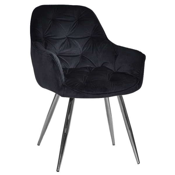 Стілець Onder Mebli CHIC CH Чорний-срібло PH-606 Оксамит-0
