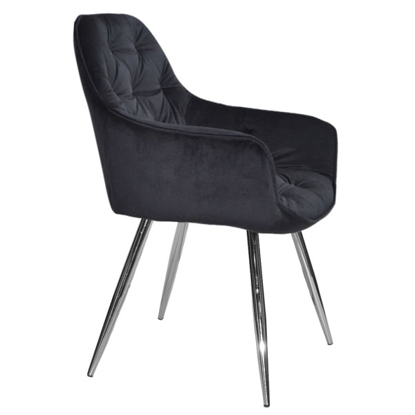 Стілець Onder Mebli CHIC CH Чорний-срібло PH-606 Оксамит-3