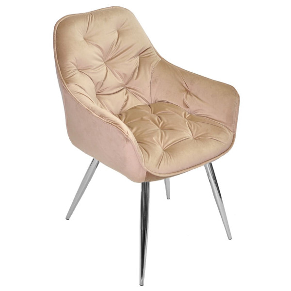 Стул Onder Mebli CHIC CH Бежевый-серебро PH-604 Бархат-2
