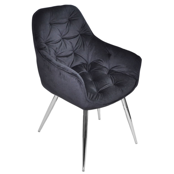 Стілець Onder Mebli CHIC CH Чорний-срібло PH-606 Оксамит-2