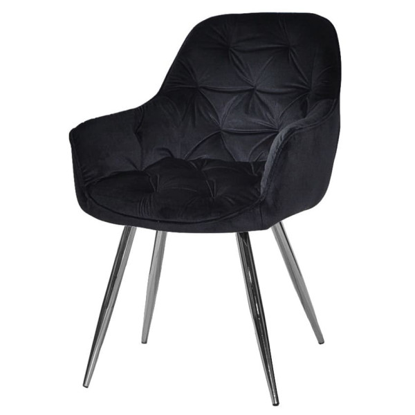 Стілець Onder Mebli CHIC CH Чорний-срібло PH-606 Оксамит-1