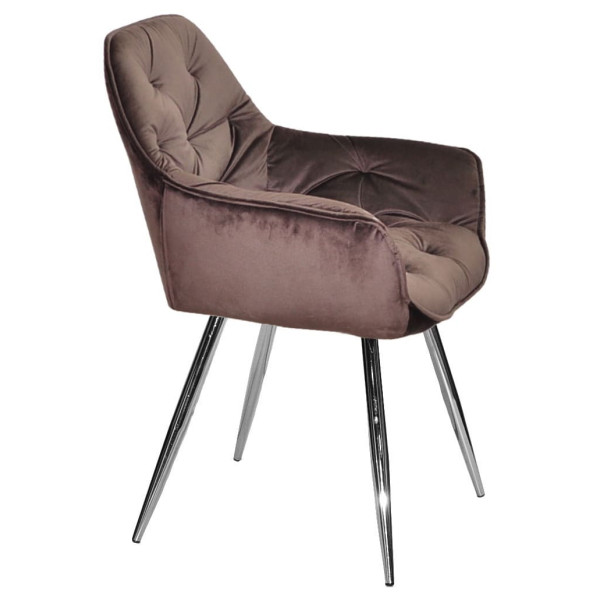 Стул Onder Mebli CHIC CH Шоколад-серебро PH-608 Бархат-3