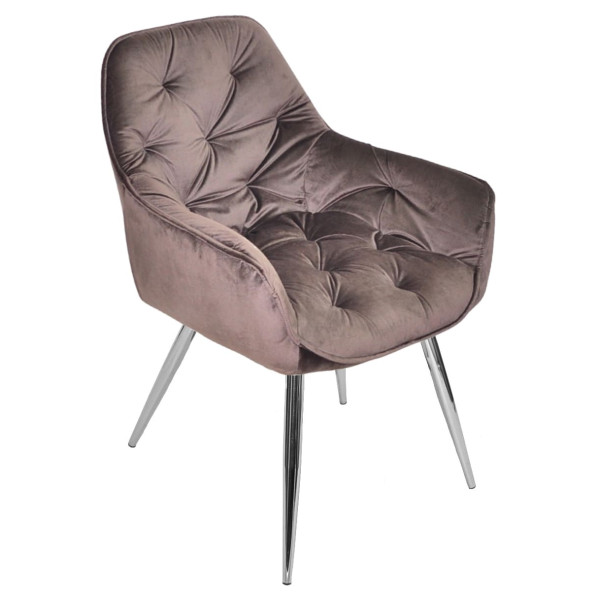 Стул Onder Mebli CHIC CH Шоколад-серебро PH-608 Бархат-1