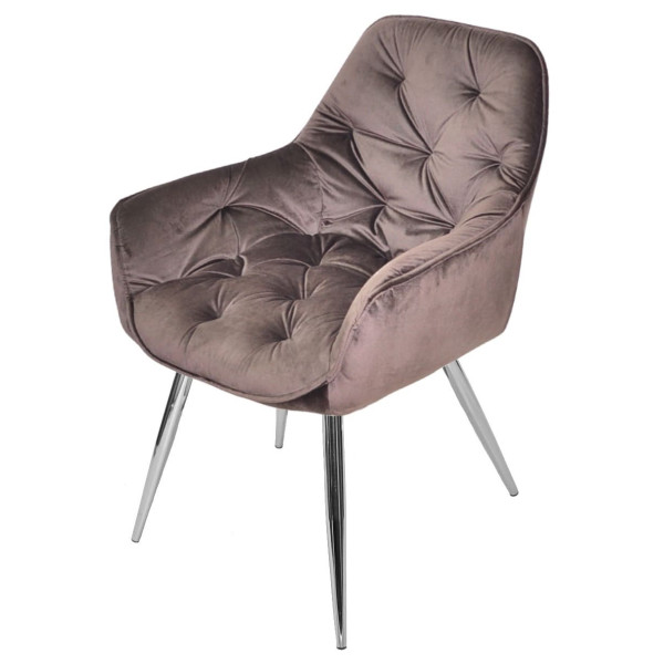 Стул Onder Mebli CHIC CH Шоколад-серебро PH-608 Бархат-2