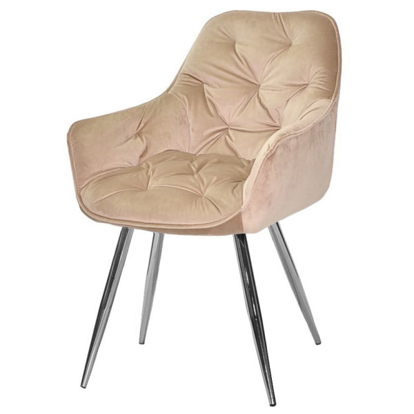 Стул Onder Mebli CHIC CH Бежевый-серебро PH-604 Бархат-3
