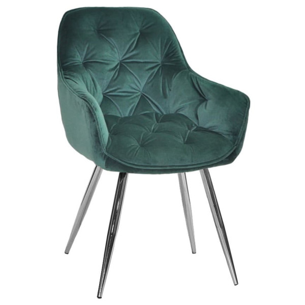 Стілець Onder Mebli CHIC CH Зелений-срібло PH-602 Оксамит-0