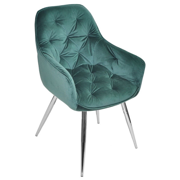 Стілець Onder Mebli CHIC CH Зелений-срібло PH-602 Оксамит-1