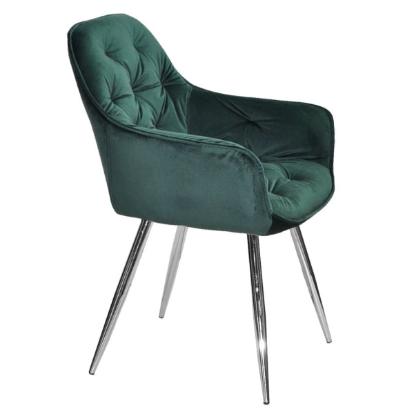 Стілець Onder Mebli CHIC CH Зелений-срібло PH-602 Оксамит-2