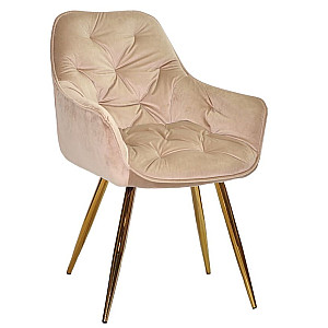 Стілець Onder Mebli CHIC GD Бежевий-золото PH-604 Оксамит