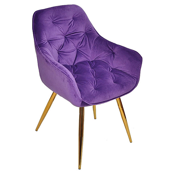 Стілець Onder Mebli CHIC GD Фіолетовий-золото OR-857 Оксамит-2