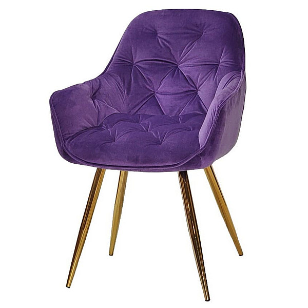 Стілець Onder Mebli CHIC GD Фіолетовий-золото OR-857 Оксамит-1