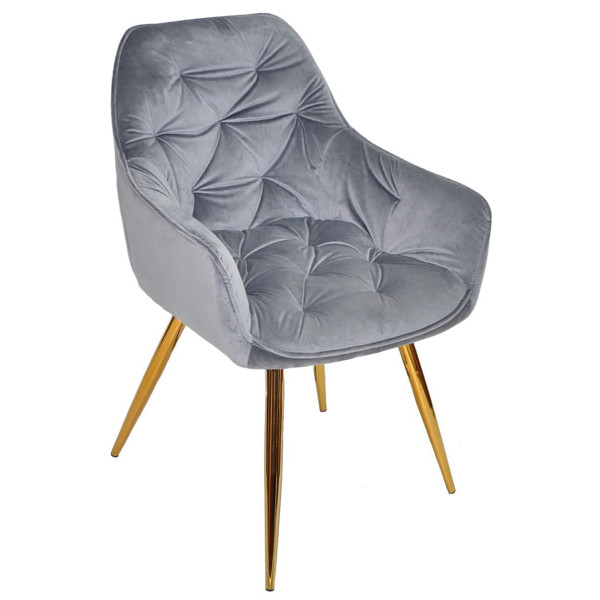 Стул Onder Mebli CHIC GD Серый-золото PH-601 Бархат-1