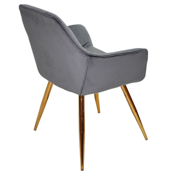 Стул Onder Mebli CHIC GD Серый-золото PH-601 Бархат-4