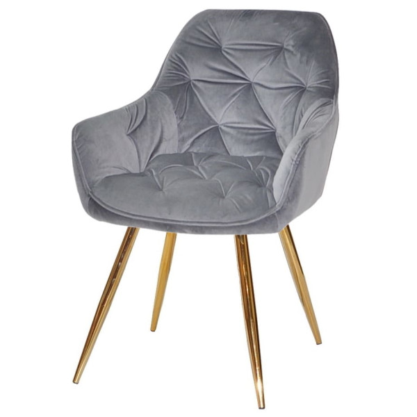 Стул Onder Mebli CHIC GD Серый-золото PH-601 Бархат-2