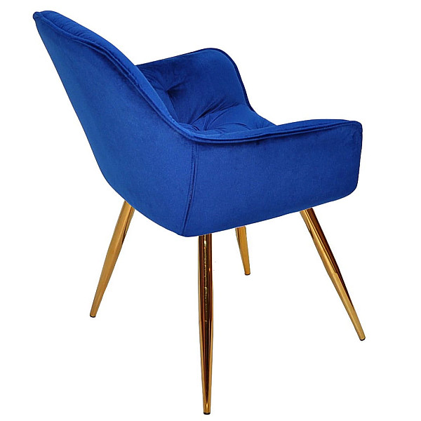 Стул Onder Mebli CHIC GD Синий-золото PH-607 Бархат-3