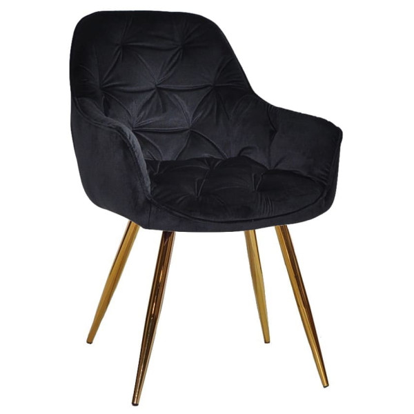 Стул Onder Mebli CHIC GD Черный-золото PH-606 Бархат-0