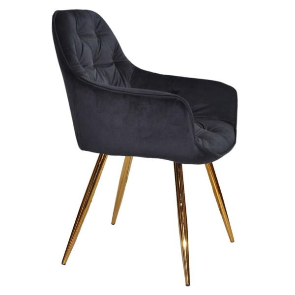 Стул Onder Mebli CHIC GD Черный-золото PH-606 Бархат-3