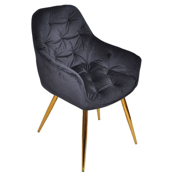 Стул Onder Mebli CHIC GD Черный-золото PH-606 Бархат-2