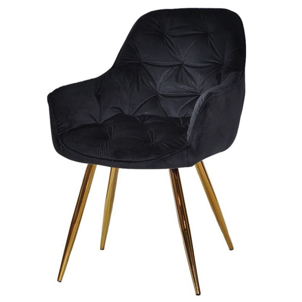Стул Onder Mebli CHIC GD Черный-золото PH-606 Бархат-1
