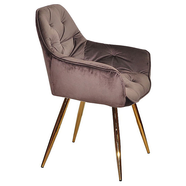 Стул Onder Mebli CHIC GD Шоколад-золото PH-608 Бархат-2
