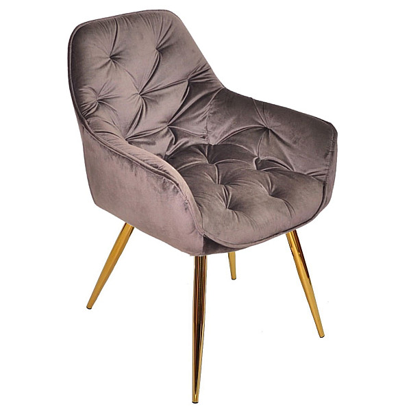 Стул Onder Mebli CHIC GD Шоколад-золото PH-608 Бархат-1