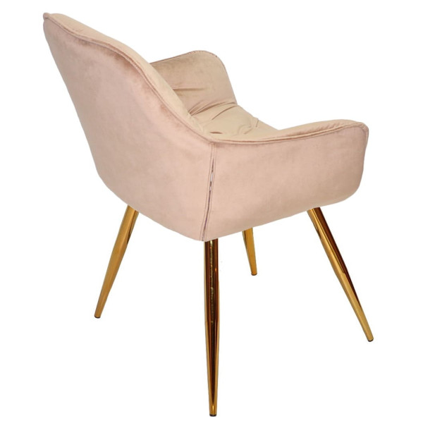 Стілець Onder Mebli CHIC GD Бежевий-золото PH-604 Оксамит-4