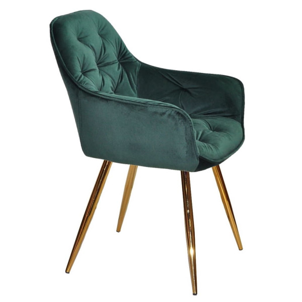 Стул Onder Mebli CHIC GD Зеленый-золото PH-602 Бархат-3