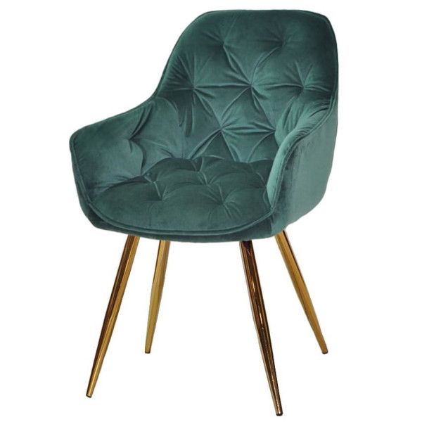 Стул Onder Mebli CHIC GD Зеленый-золото PH-602 Бархат-1