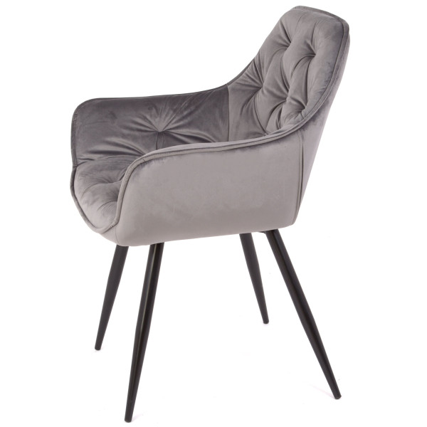 Стул Onder Mebli CHIC BK Серый PH-601 Бархат-4