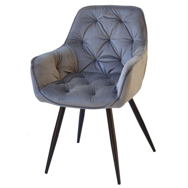 Стул Onder Mebli CHIC BK Серый PH-601 Бархат-3