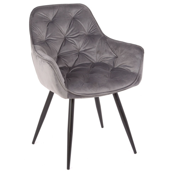 Стул Onder Mebli CHIC BK Серый PH-601 Бархат-1