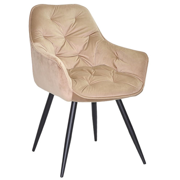 Стілець Onder Mebli CHIC BK Бежевий PH-604 Оксамит-0
