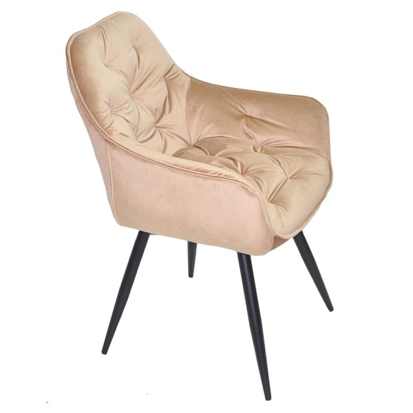 Стілець Onder Mebli CHIC BK Бежевий PH-604 Оксамит-4
