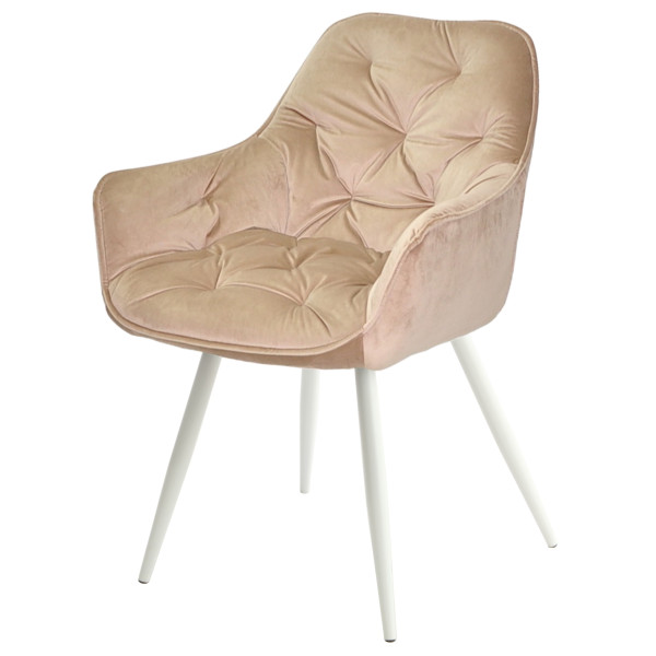 Стул Onder Mebli CHIC WT Бежевый-белый PH-604 Бархат-0
