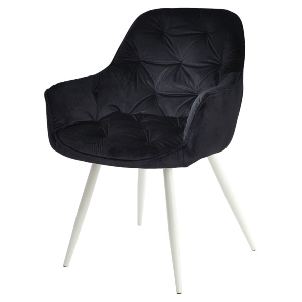 Стілець Onder Mebli CHIC WT Чорний-білий PH-606 Оксамит-0