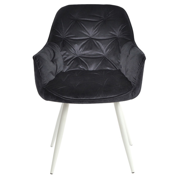 Стілець Onder Mebli CHIC WT Чорний-білий PH-606 Оксамит-1