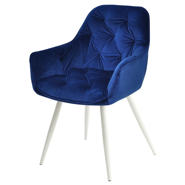 Стілець Onder Mebli CHIC WT Синій-білий PH-607 Оксамит-0