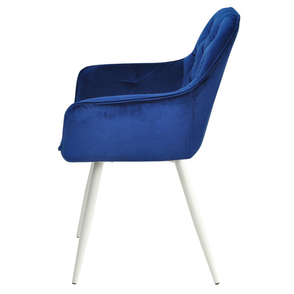 Стілець Onder Mebli CHIC WT Синій-білий PH-607 Оксамит-3