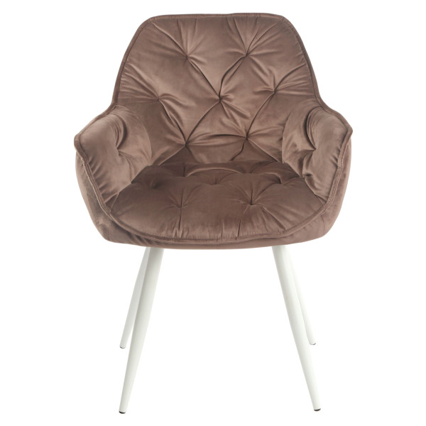 Стул Onder Mebli CHIC WT Шоколад-белый PH-608 Бархат-1