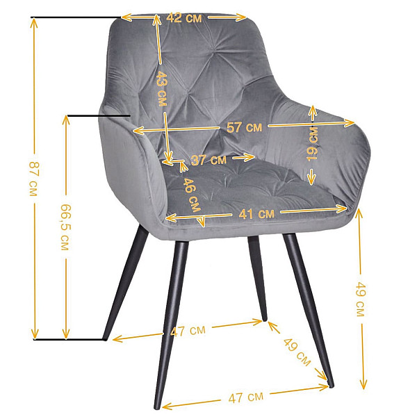 Стілець Onder Mebli Mert BK Чорний OR-854 Оксамит-5