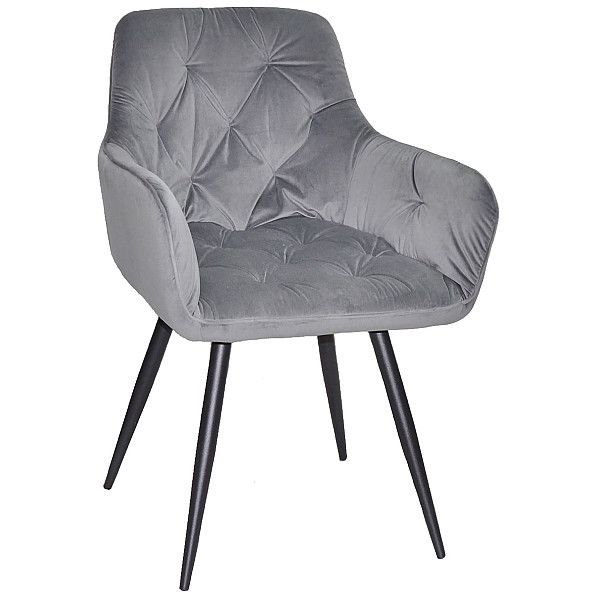 Стілець поворотний Onder Mebli Sara BK Сірий OR-852 Оксамит-0