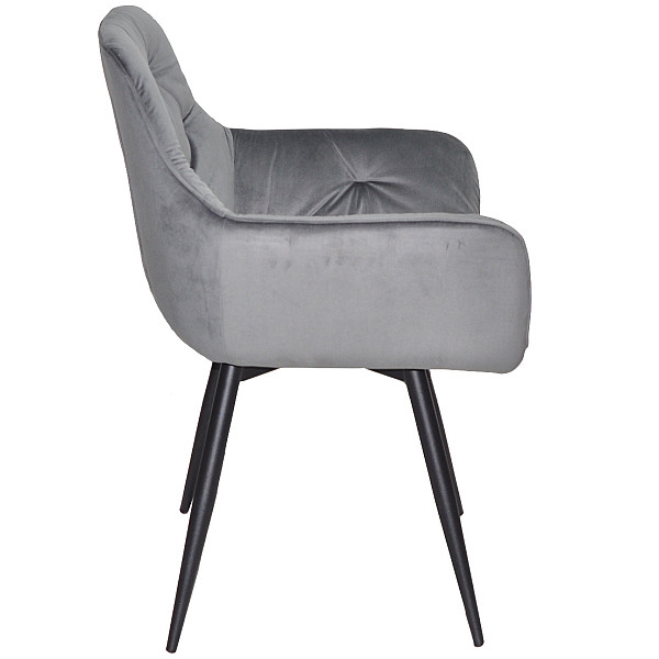 Стілець поворотний Onder Mebli Sara BK Сірий OR-852 Оксамит-3