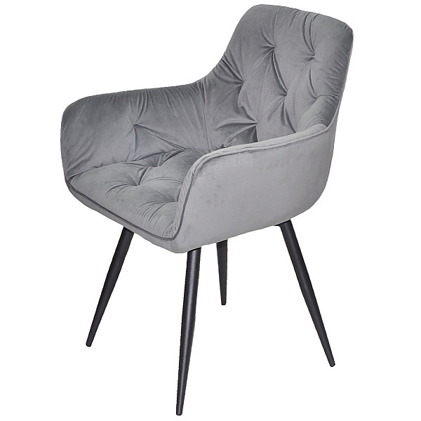 Стілець поворотний Onder Mebli Sara BK Сірий OR-852 Оксамит-2