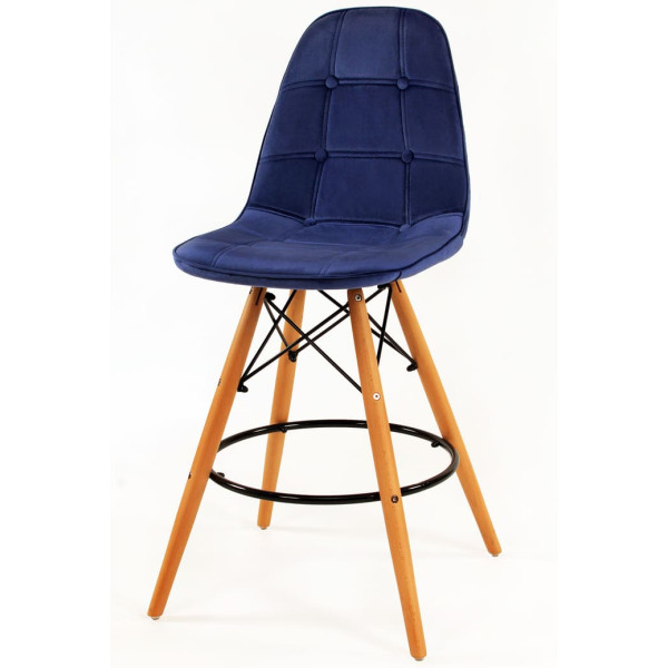 Полубарный стул Onder Mebli Alex BAR 65 Синий B-1 Бархат-1