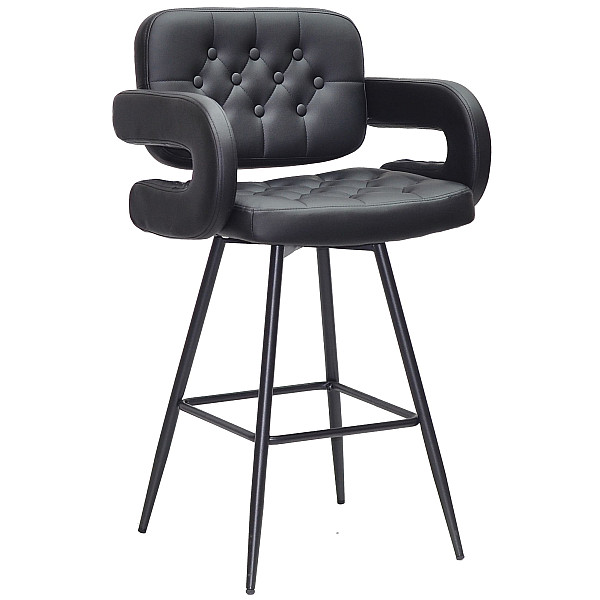 Полубарный стул Onder Mebli Gor BAR 65-ML Черный Экокожа-0