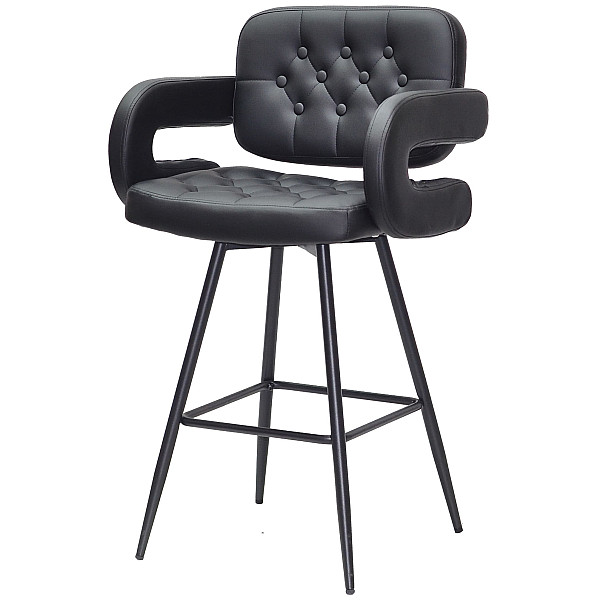 Полубарный стул Onder Mebli Gor BAR 65-ML Черный Экокожа-1