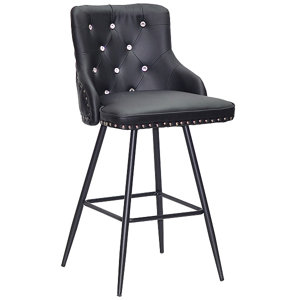 Напівбарний стілець Onder Mebli Olimp+SV BAR 65-ML Чорний Екошкіра-0